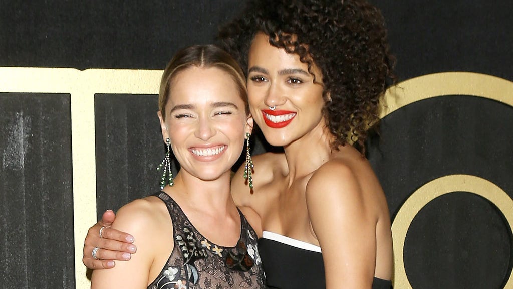 Nathalie Emmanuel and Emilia Clarke