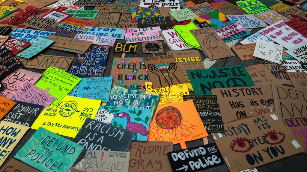 Black Lives Matter signs