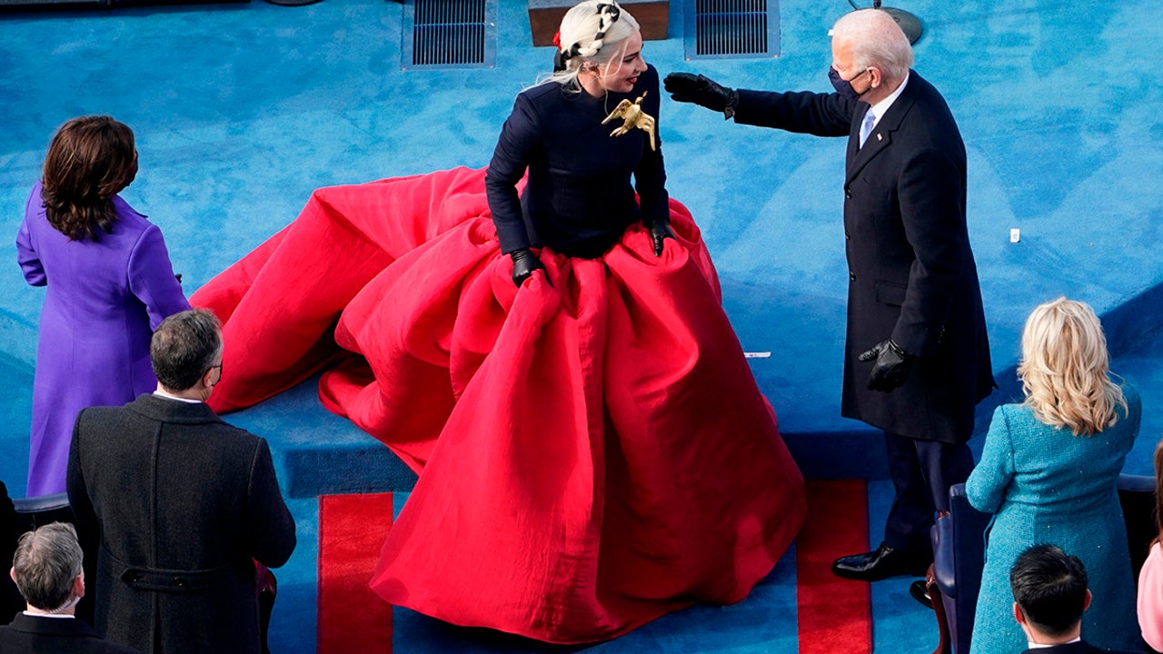 lady gaga national anthem dress Lady Gaga Sang the National Anthem in a Look From an American Couturier