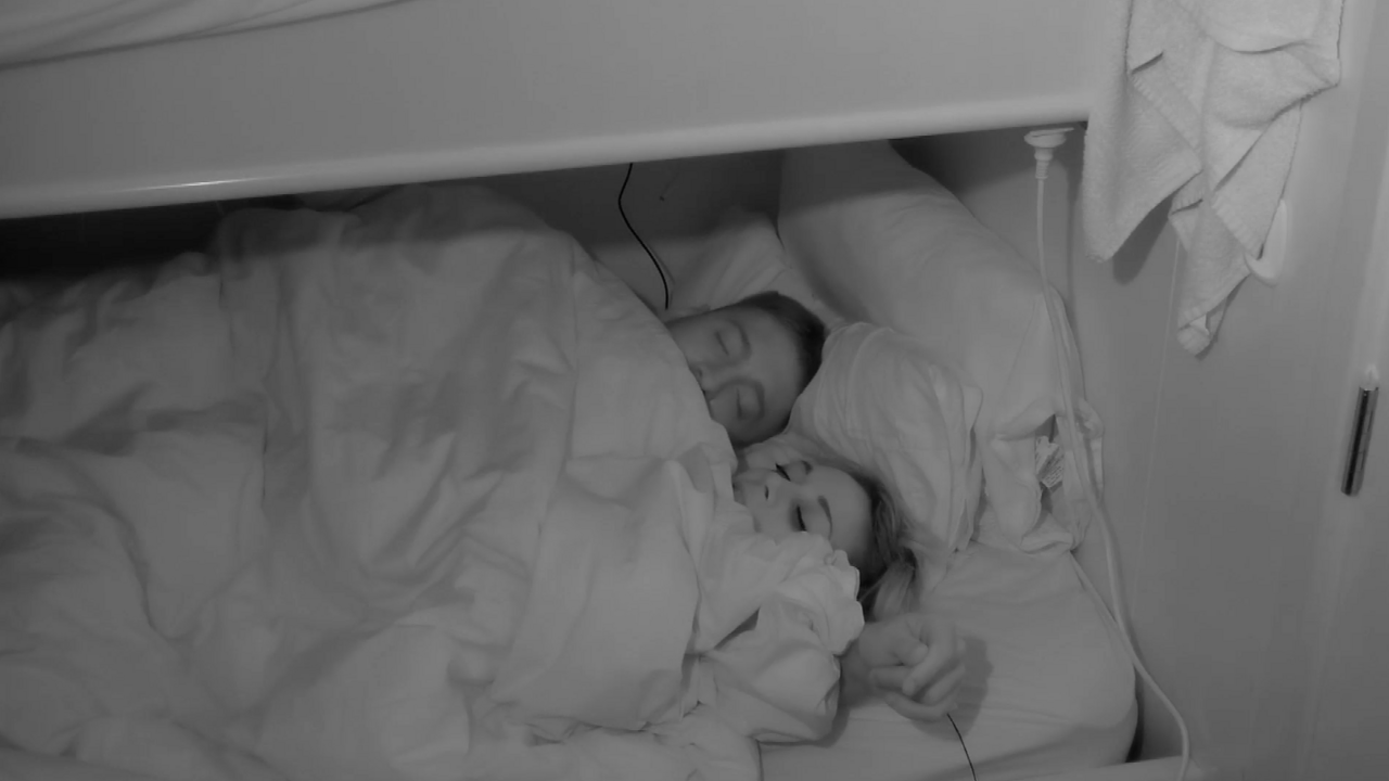 James Hough and Elizabeth Francini cuddle up on Bravo's 'Below Deck.'