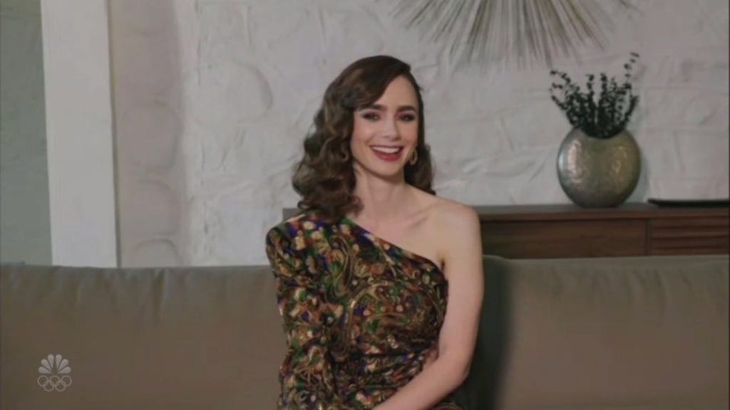 Lily Collins 2021 Golden Globes