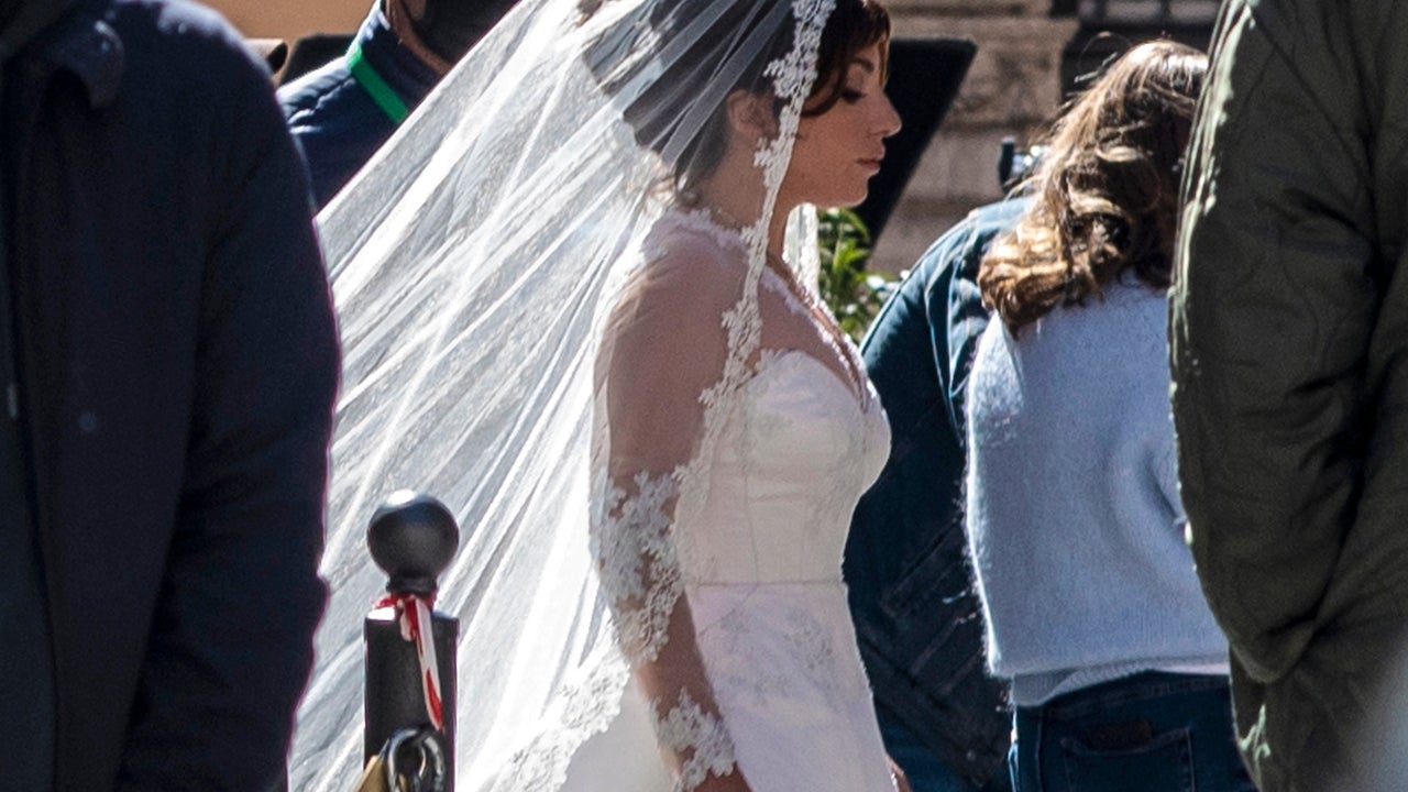 Lady Gaga Is a Blushing Bride on Set of 'House of Gucci' | Entertainment  Tonight