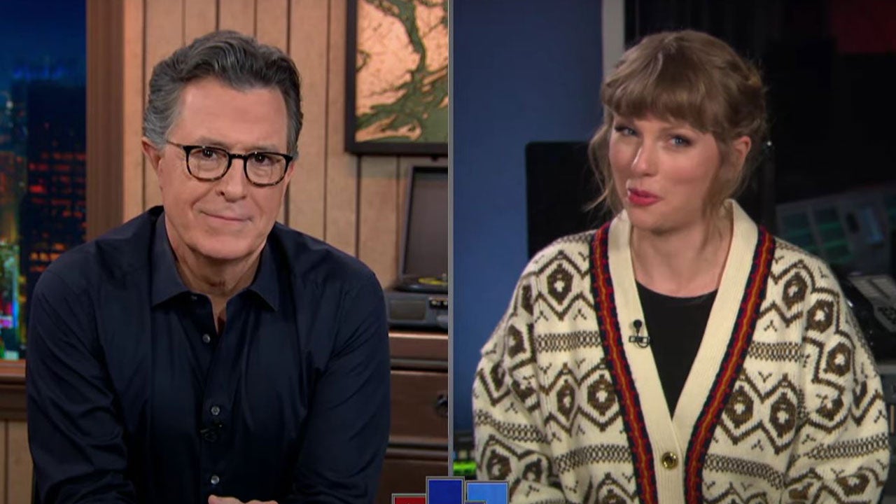 Stephen Colbert and Taylor Swift on 'A Late Show.'