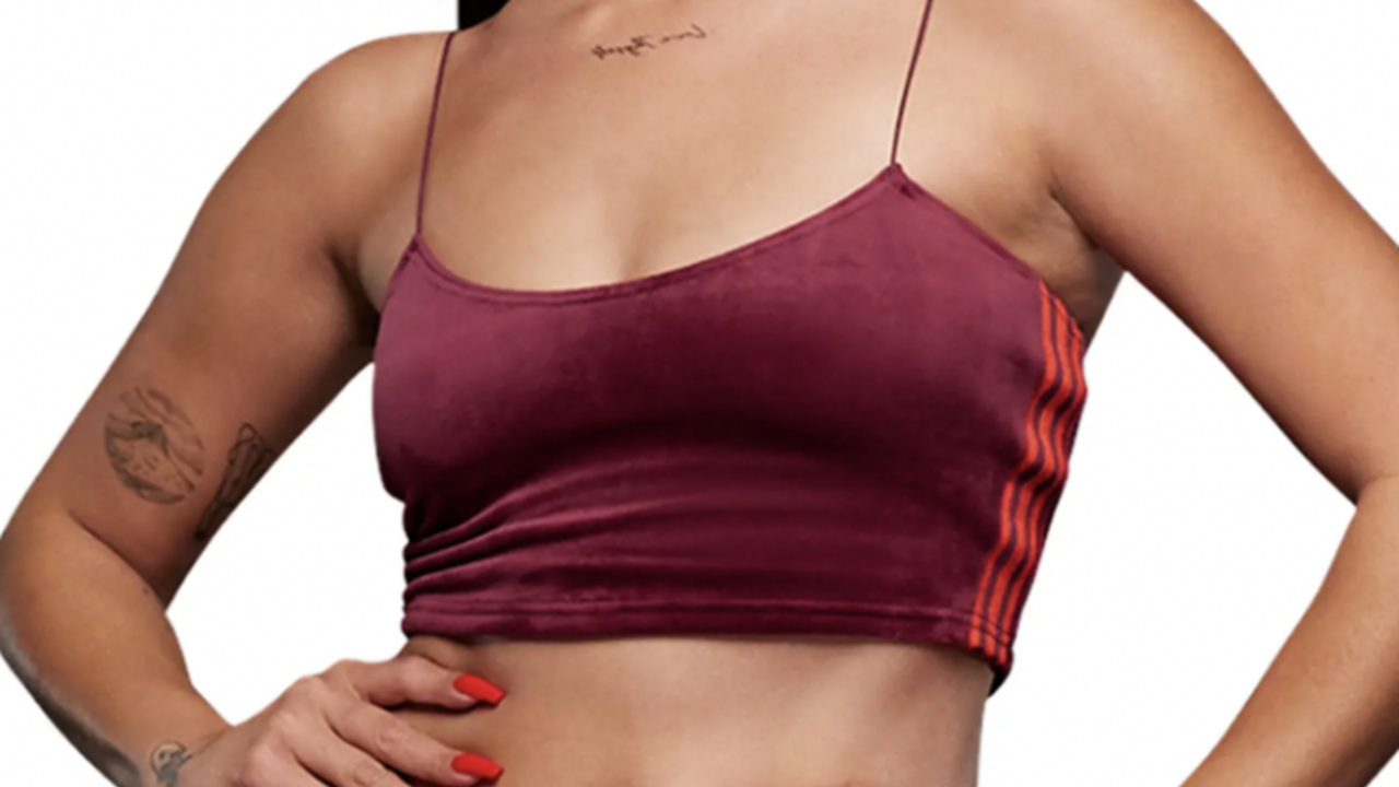 Adidas X IVY PARK Logo Belt Maroon Amazon Red adidas Ivy Park Mesh Sleeve Bodysuit Dark Green/Hi-Res  main image 2