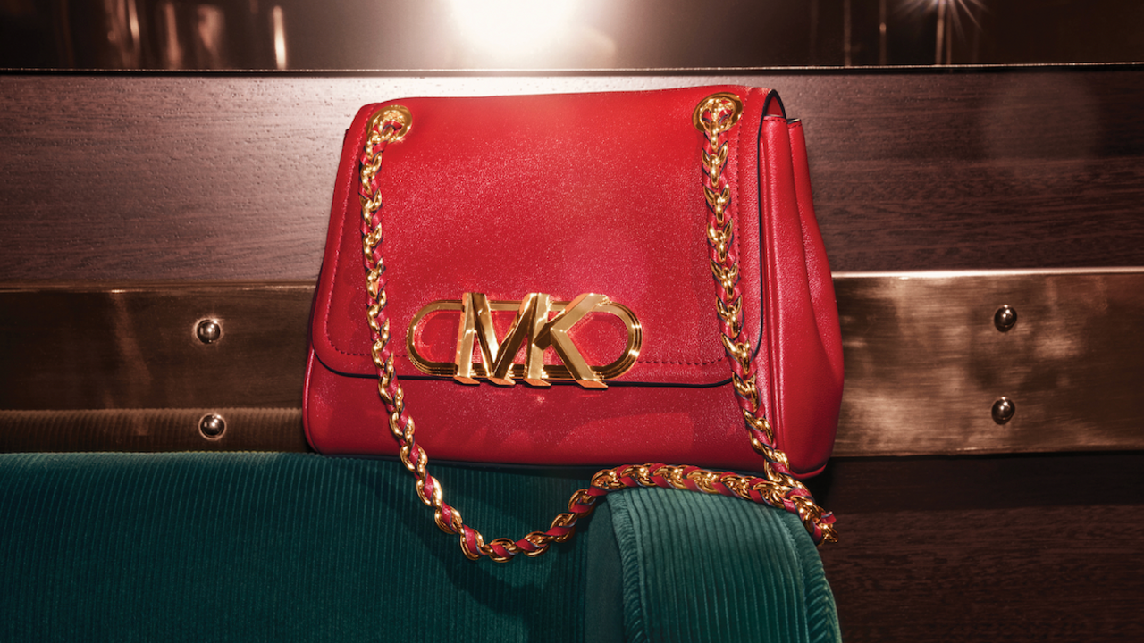 MICHAEL Michael Kors, Bags, Michael Kors Red Handbag With Gold Chain Link