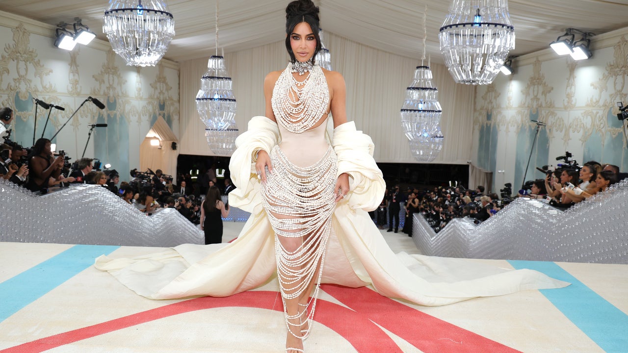 kim k pearl dress designer Kim Kardashian's Met Gala 2023 Schiaparelli Dress Has 50,000 Pearls