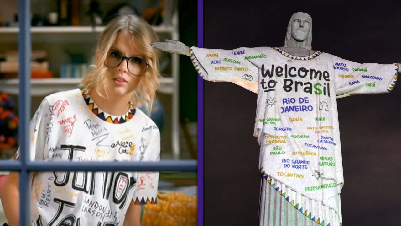 Veja a camiseta “Junior Jewels” de Taylor Swift exposta no Cristo Redentor no Brasil