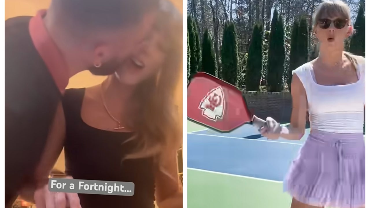 Travis Kelce Kisses Taylor Swift in ‘Fortnight’-Themed Video
