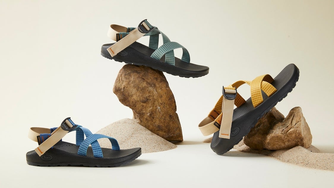 Chaco men\'s Z/Cloud sandals 10 gorpcore outdoor river hiking Scrap Navy teal tan Chaco Z/Cloud Wide Men 10 Scrap Navy - Walmart.com main image 3