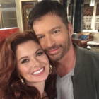 Debra Messing and Harry Connick Jr. on Will & Grace set