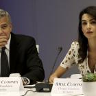 George and Amal Clooney at Leaders Summit for Refugees