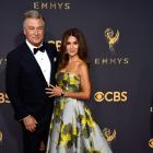 Alec Baldwin and Hilaria Baldwin at 2017 Emmys