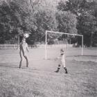 David Beckham and Harper Playing Soccer