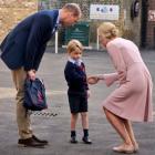 Prince William takes Prince George to school