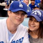 Ashton Kutcher and Mila Kunis - World Series game 6