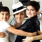 Celine Dion with Twin Boys