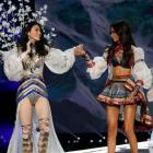 Ming Xi and Gizele Oliveira walk the runway during the 2017 Victoria's Secret Fashion Show in Shanghai, China