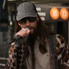 Adam Levine performs in subway