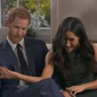 Prince Harry and Meghan Markle goof off during engagement interview.