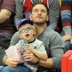Chris Pratt and Jack at the game