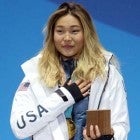 Chloe Kim winning an Olympic gold medal