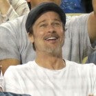 Brad Pitt at LA Dodgers game
