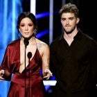 Andrew Taggart and Alex Pall of The Chainsmokers with Halsey at the 2018 BBMAs