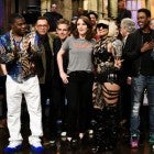 Tina Fey and guest stars during 'Saturday Night Live' Goodbyes during Season 43 finale