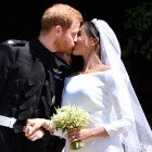 Prince Harry and Meghan Markle kiss