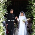 Prince Harry and Meghan Markle outside the chapel