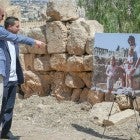 Prince William, Duke of Cambridge and the Crown Prince Hussain look at a family picture of his wife Kate Middleton visiting the same spot at the Jerash archaeological site, a beautifully preserved Roman ruin, dating back to the first century on the second day of his tour of Jordan. Prince William's five-day tour of the region is his most high-profile foreign trip and the first official visit to Israel and the Occupied Palestinian Territories by a member of the monarchy on behalf of the Government.