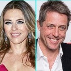 Elizabeth Hurley and her friend and ex-boyfriend Hugh Grant (inset)