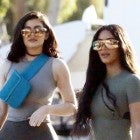Kim Kardashian and Kylie Jenner in matching outfits