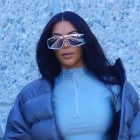 Kim Kardashian in Puffer Jacket and Metallic Boots