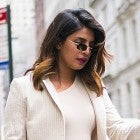 Priyanka Chopra cream blazer and jeans 