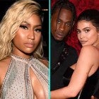 Travis Scott and Kylie Jenner with Nicki Minaj (inset)