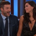 Becca Kufrin and her new fiancé, Garrett Yrigoyen on Jimmy Kimmel Live on Aug. 6