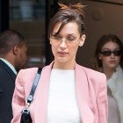 Bella Hadid in pink skirt suit 1280