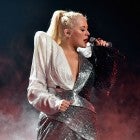 Christina Aguilera tour silver dress