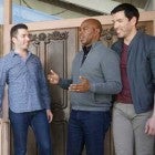 Property Brothers Drew Scott and Jonathan Scott Talk with ET's Kevin Frazier Outside the 'Brady Bunch' house