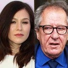 Yael Stone and Geoffrey Rush (inset)