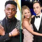 Chadwick Boseman and Kaley Cuoco with Jim Parsons