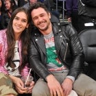 Isabel Pakzad and James Franco at Lakers game