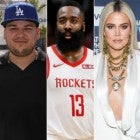 Rob Kardashian, James Harden, Khloe Kardashian