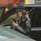 Katherine Schwarzenegger spotted out in the rain wearing new engagement ring.