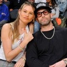 Behati Prinsloo and Adam Levine at Lakers vs Suns game