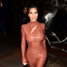 Kim Kardashian in skintight snakeskin in NYC