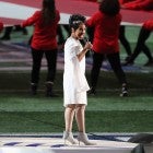 Gladys Knight performs the National Anthem prior to Super Bowl LIII between the New England Patriots and the Los Angeles Rams at Mercedes-Benz Stadium on February 03, 2019 in Atlanta, Georgia.
