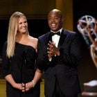 Nancy O'Dell and Kevin Frazier speak onstage during the 45th annual Daytime Emmy Awards at Pasadena Civic Auditorium on April 29, 2018 in Pasadena, California. 