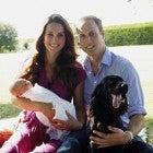 Kate Middleton and Prince William with PRince George and dog Lupo